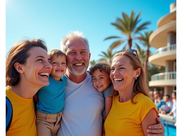 Family enjoying a theme park in Abu Dhabi